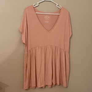 Torrid Super Soft peach babydoll tee